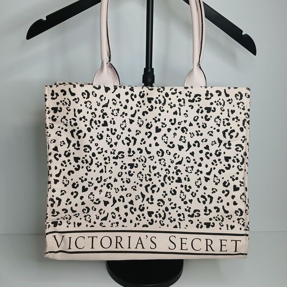 Victoria's Secret Y2K Leopard Print Logo Tote Bag - Picture 2 of 14